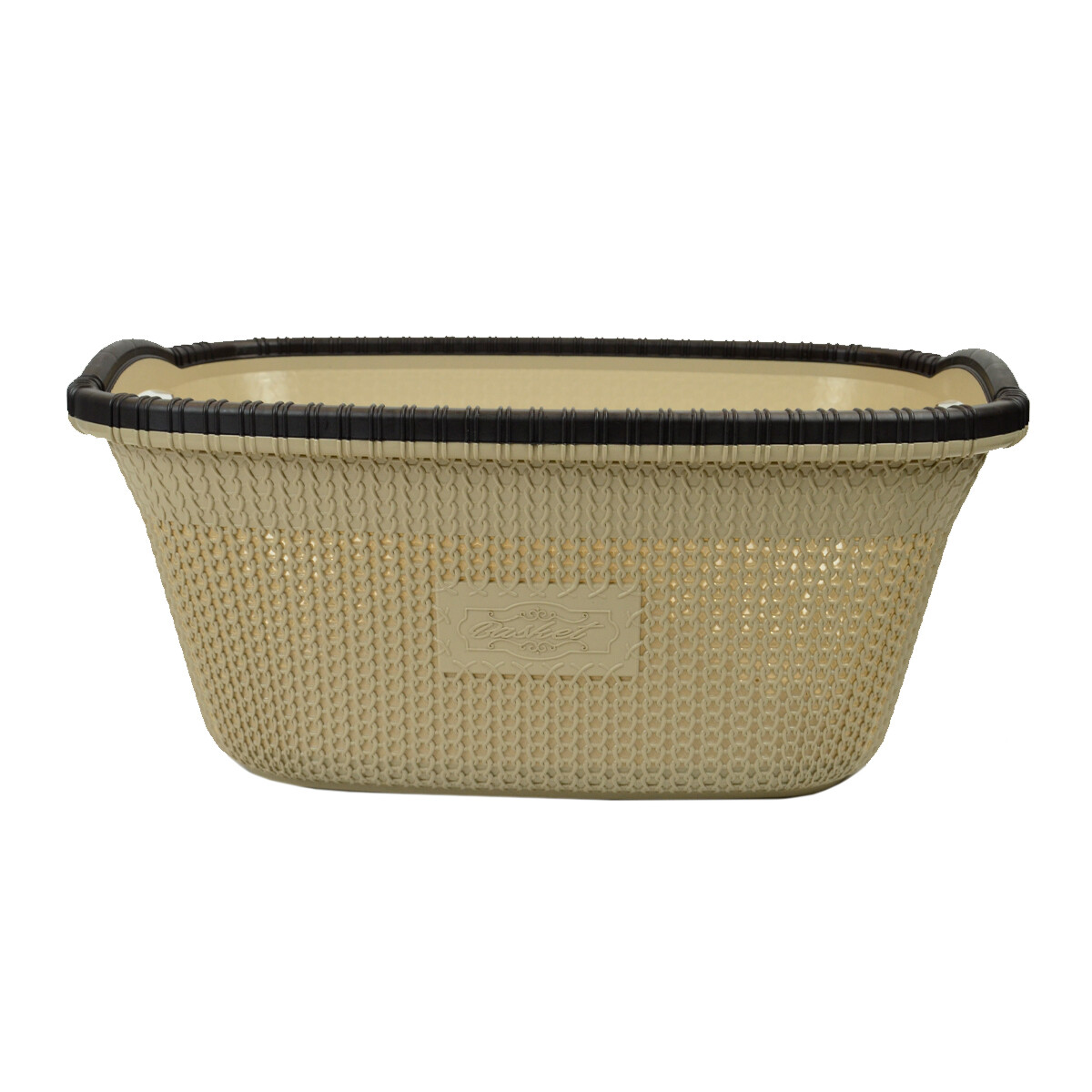 Canasto para ropa símil ratan 40 litros - BEIGE 