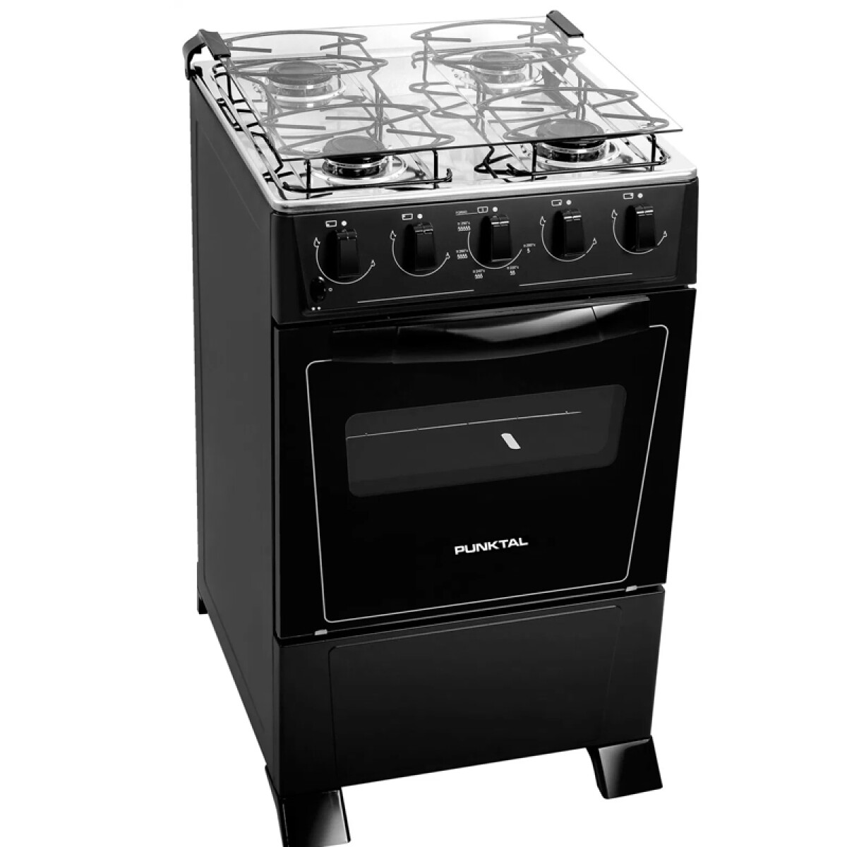 Cocina A Gas Punktal Pk-375c - COCINA A GAS NEGRA PUNKTAL PK-375C AP 