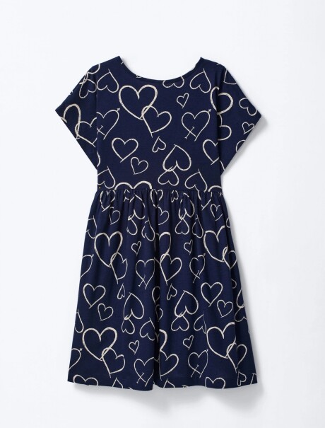 VESTIDO CORTO CON ESTAMPADO AZUL
