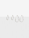 Aros Argollas Set Metal Set De Aros Argolla Plata 925 - Plateado