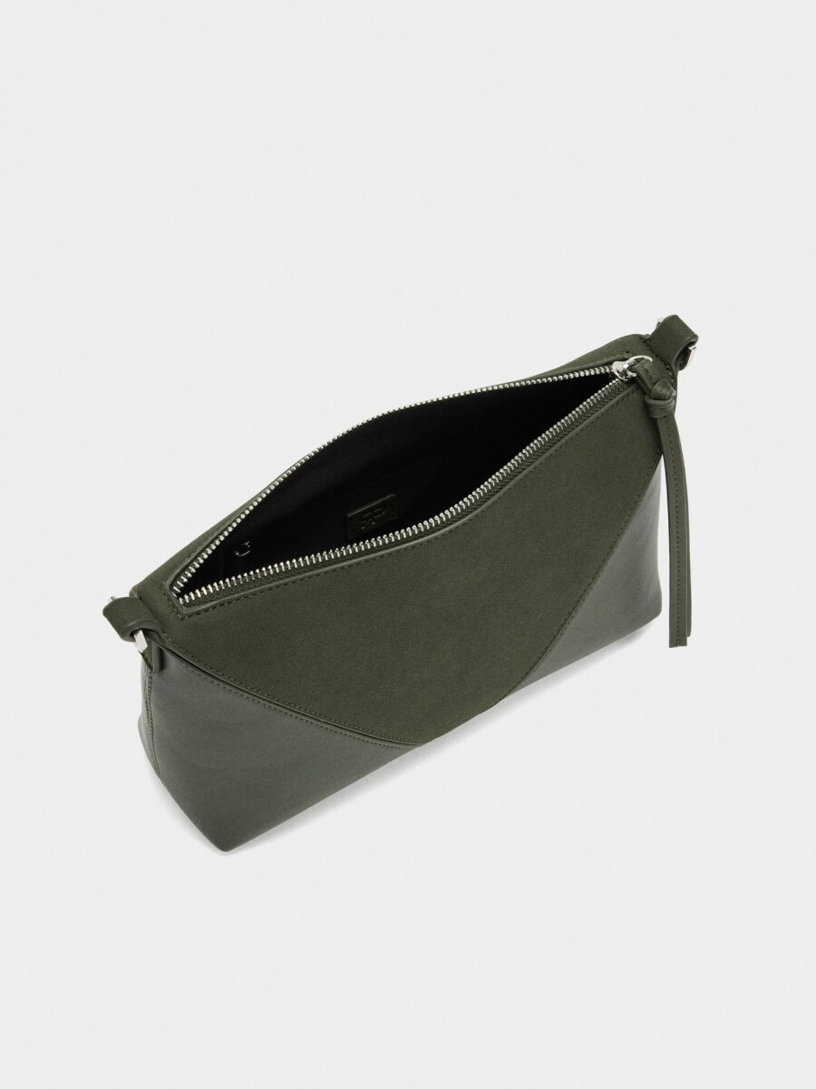 Bolso Bandolera Contraste De Texturas verde