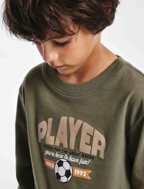 CAMISETA MANGA LARGA INFANTIL CON ESTAMPA VERDE