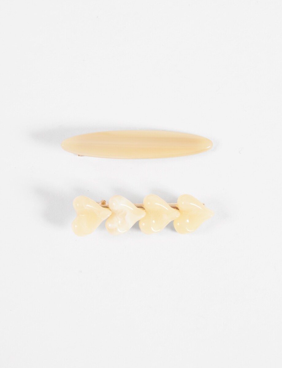 Set dos broches cora - beige 