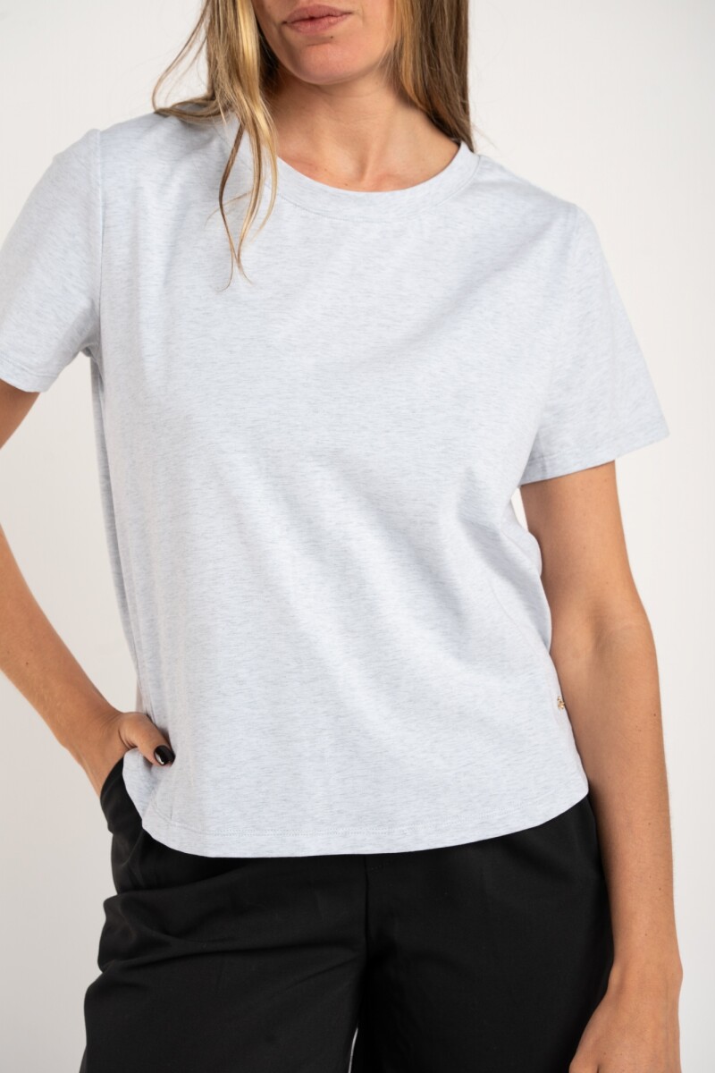 Remera Algodón Elastano Melange Gris Melange