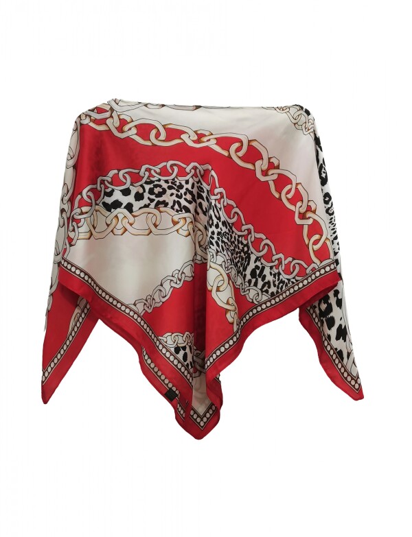Poncho Saten Cadenas ROJO/MULTI