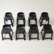 Set x8 Banqueta con respaldo apilable resistente NEGRO