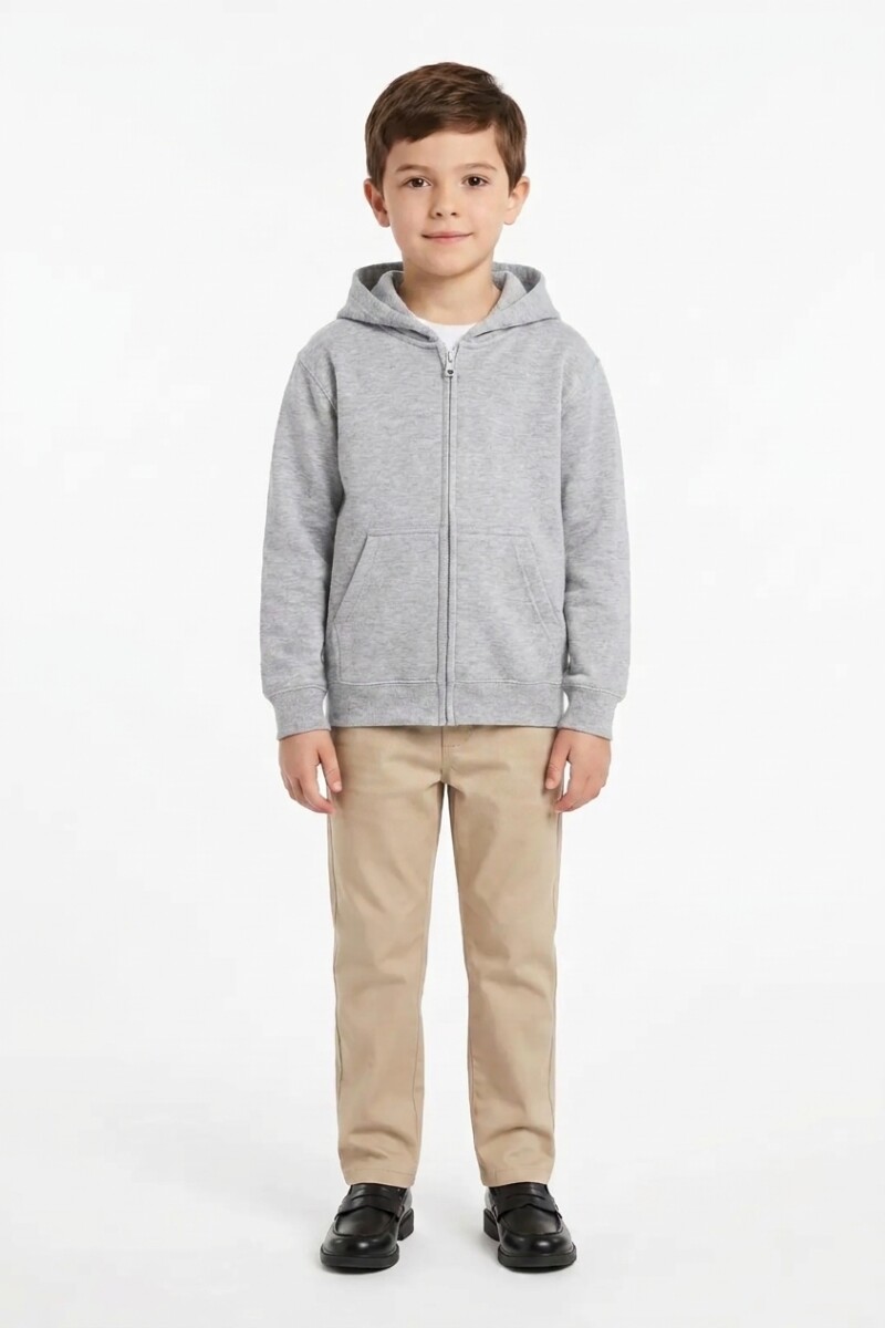 Campera deportiva clásica con capucha Gris melange claro