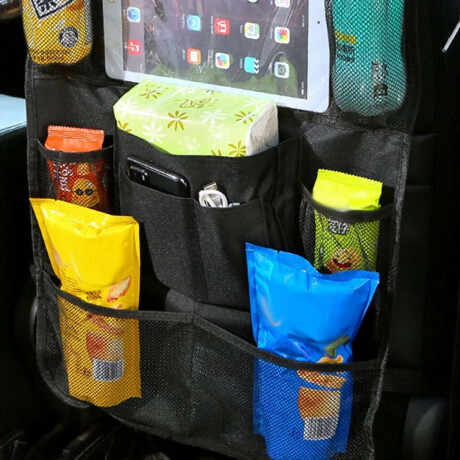 Organizador Multi Bolsillos Para El Asiento Del Auto Negro
