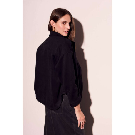 Sobrecamisa Gamuza Cuero Vegano Negro