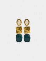 Pendientes Largos Geométricos verde