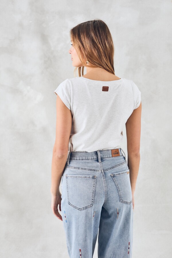 Remera Algodón Elastano Gris Melange