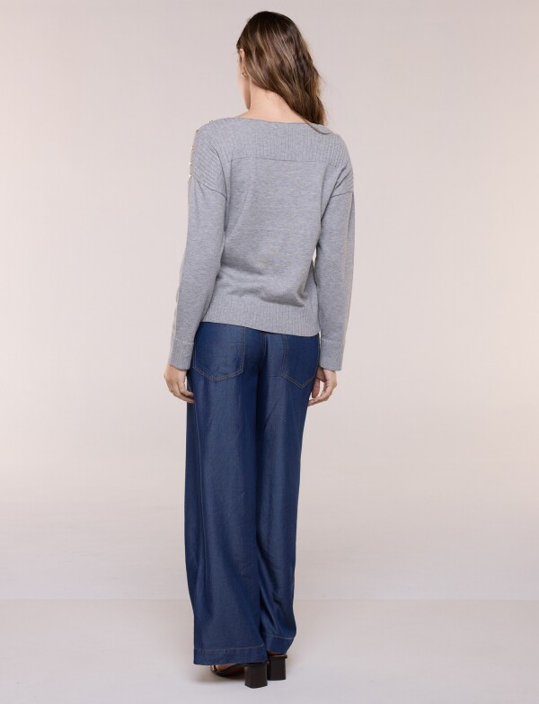 Buzo Tejido Con Tachas GRIS