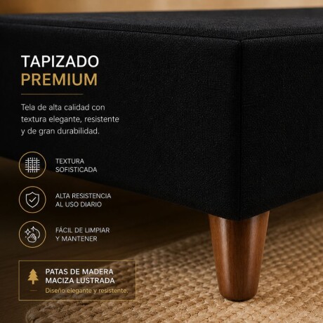 Cama SmartBox HAMPTONS 2 Plazas 140x190 cm Negro