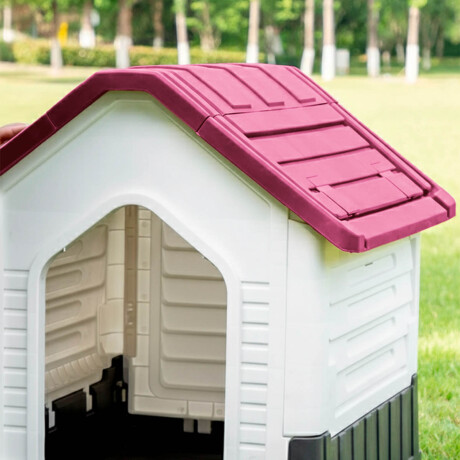 Casa Cucha Mascota Perro L 76x84x69 Resistente + Accesorio Rojo