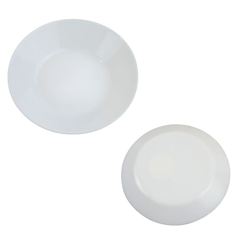 Set x6 Plato hondo 20cm Opalina BLANCO