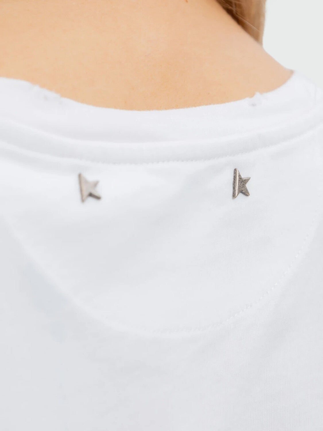 Golden Goose-Remera manga corta de algodón, Doris slim Blanco