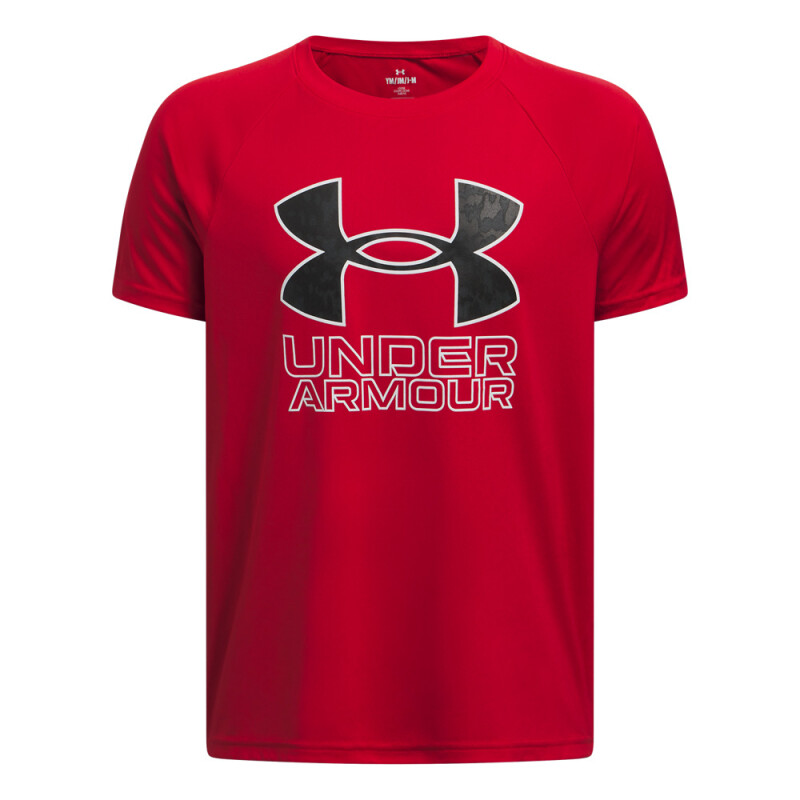 UA B TECH HYBRID PRINT SS-RED RED-600