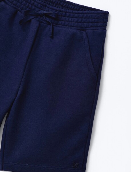 BERMUDA BÁSICA DE NIÑO EN ALGODÓN AZUL OSCURO