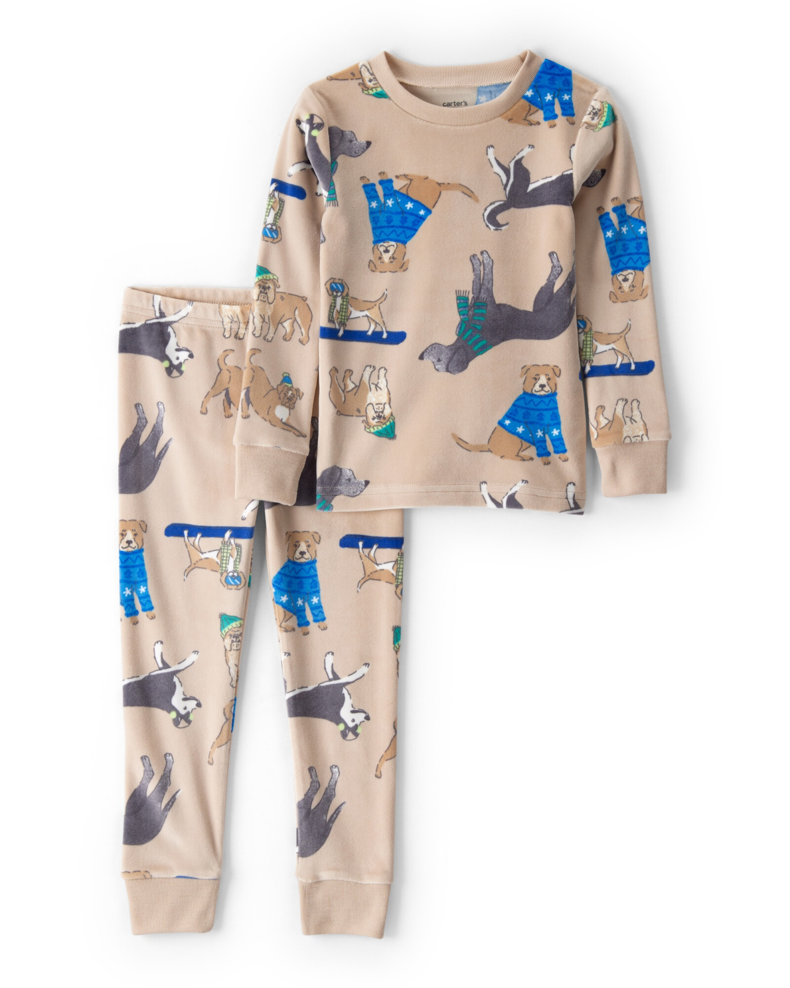 Pijama dos piezas de DreamPlush, remera y pantalón, diseño perros Sin color