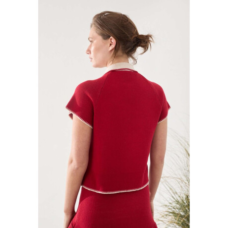 Top Zip Knit Rojo