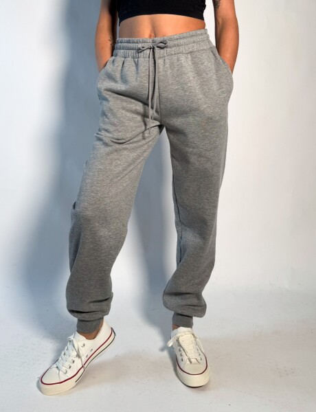 Jogger de algodon con puño Gaia Grafito