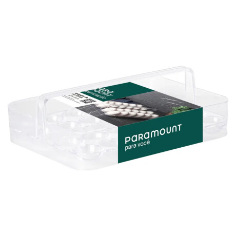 Organizador 24 Huevos Huevera c/Asa Diamond Heladera Cocina Transparente