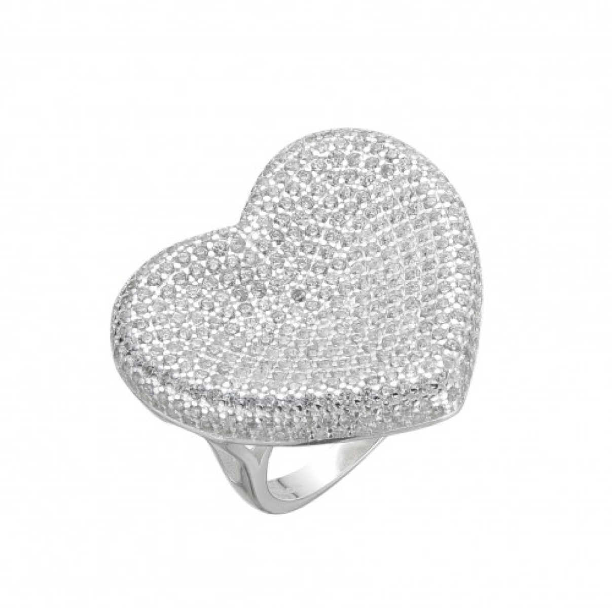 Anillo de plata 925 con circonias, CORAZON. 