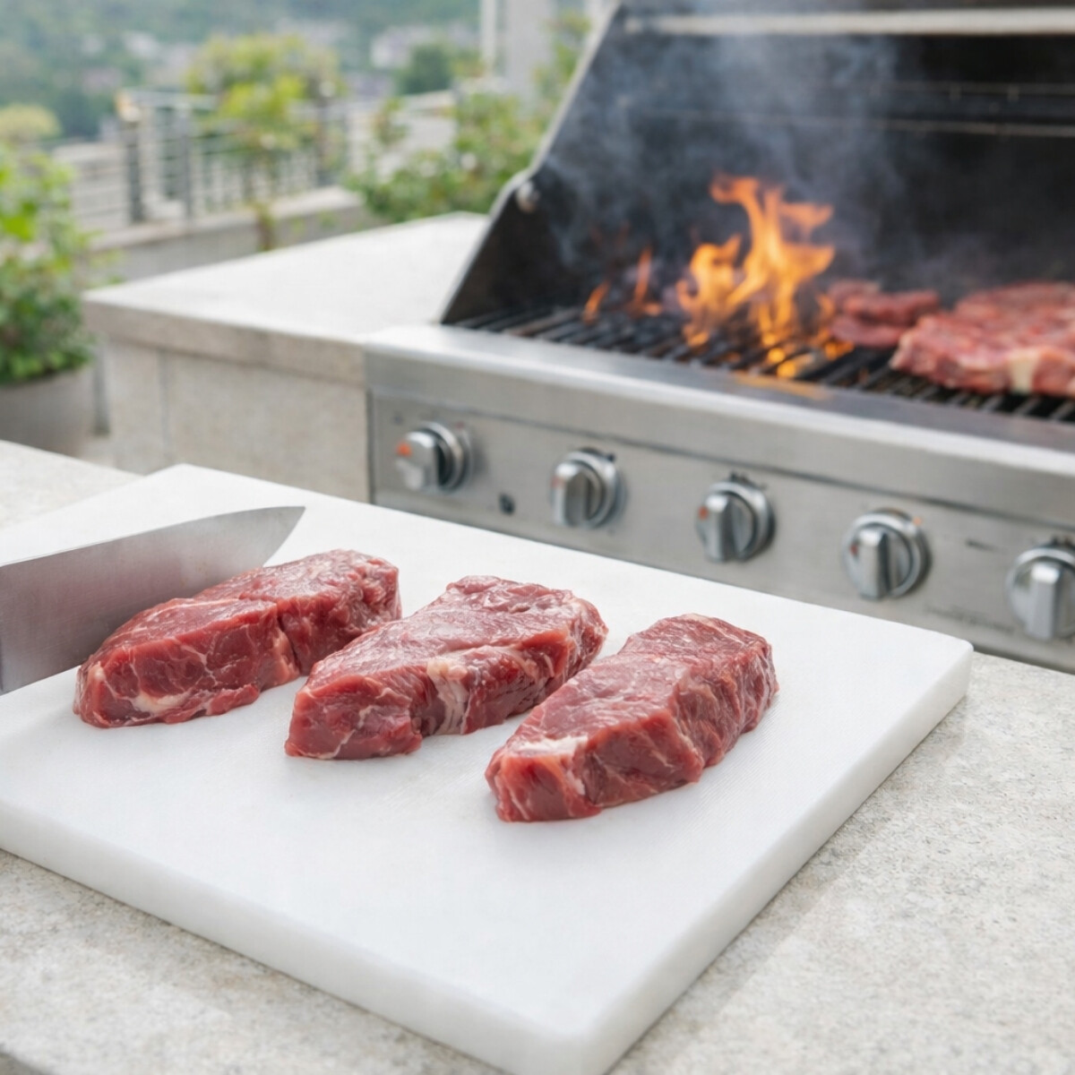 Tabla de Corte 30x45x2.5cm Blanco Polietileno 