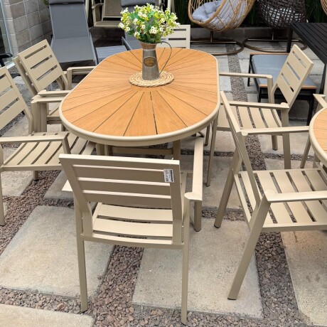 Juego de Jardín Aluminio Mesa Ovalada + 6 Sillas Juego de Jardín Aluminio Mesa Ovalada + 6 Sillas