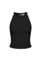 Top Riba Cuello Halter Black