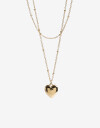 Collares Cortos Con Dijes Collar Corto Layer Corazón - Dorado