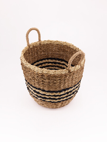 CANASTO RAYAS CON ASAS MARRON
