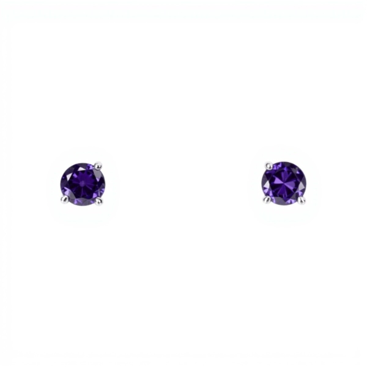Caravanas Solitario Plata -Plata 925- Zirconia -CA4082 - conpiedra 
