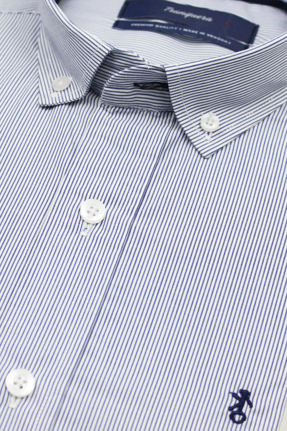 Camisa de Hombre Premium Rayada Raya Azul Fina