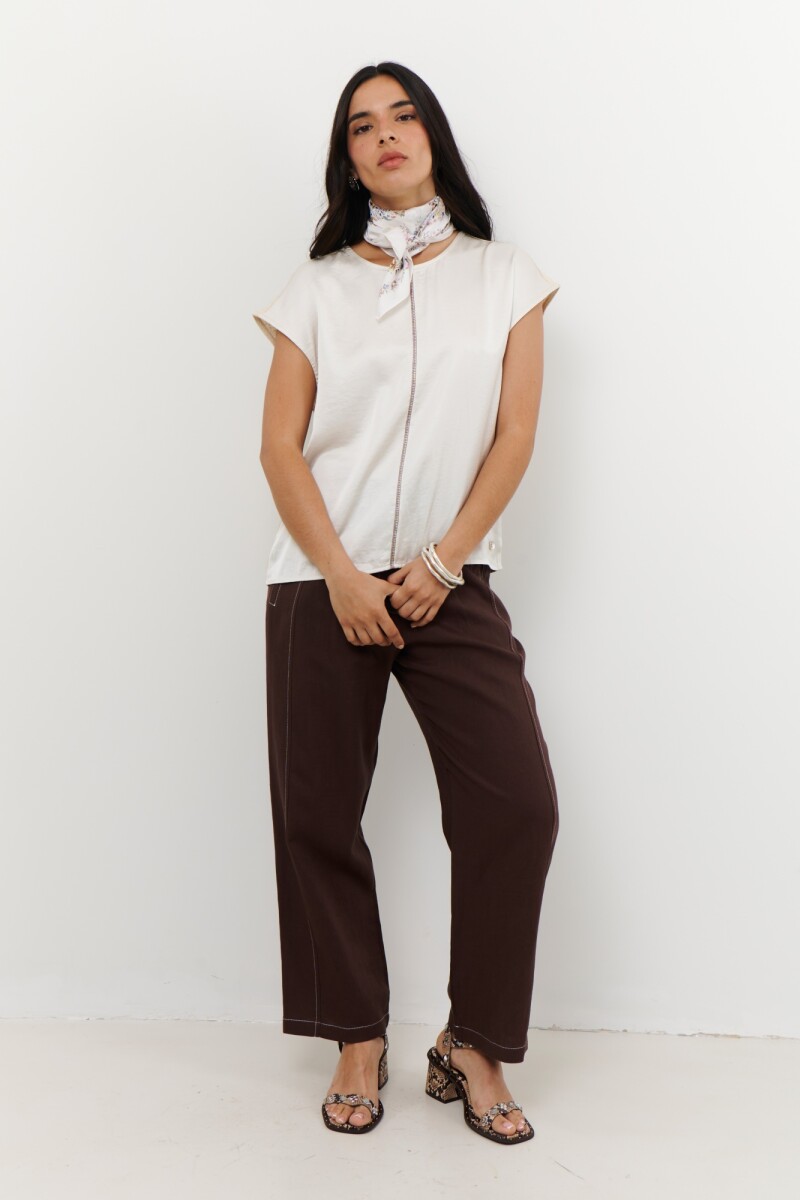 BLUSA LINO SATEN NATURAL