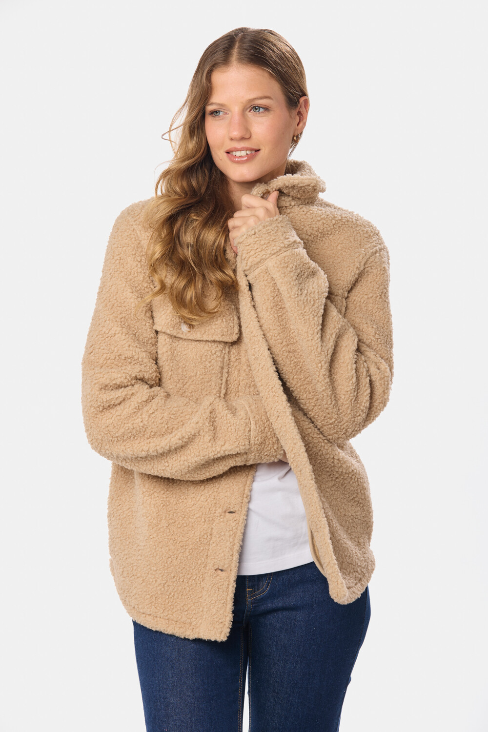 CAMPERA CAMISA DE SHERPA Beige