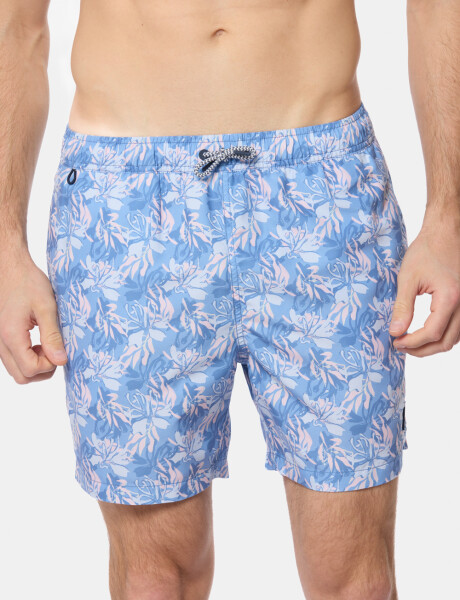 SHORT DE BAÑO ESTAMPADO Azul