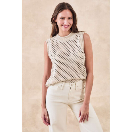 Top Calados Lurex Beige Melange