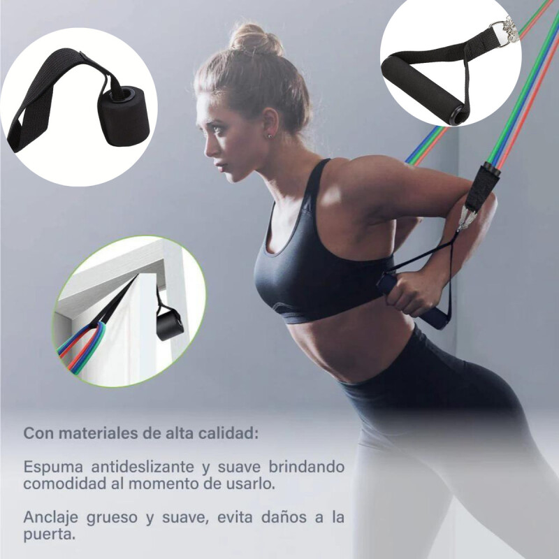 Set 5 Bandas Elasticas Agarre Resistencia Bosco Gym Multicolor