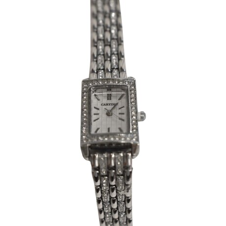 Reloj Pulsera para Mujer Diseño Clásico Elegante con Brillos Plateado