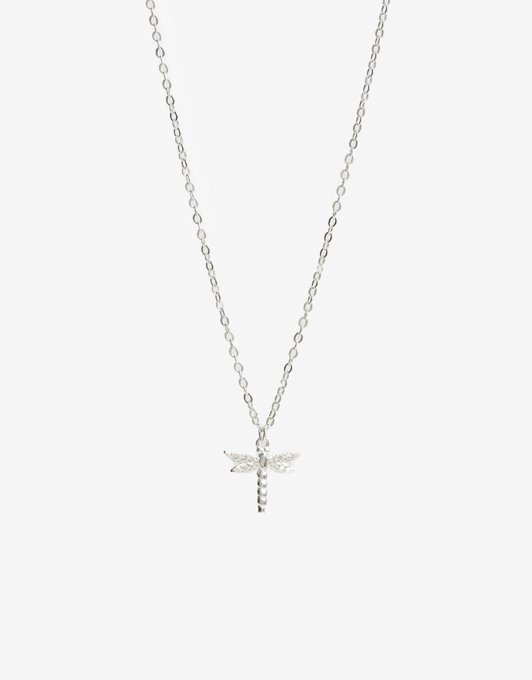 Cadena Corta con Dije Strass Cadena Con Dije Plata 925 Y Cubic - Plateado