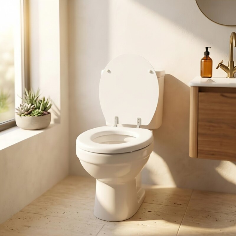 Asiento De Inodoro Acolchonado Universal BLANCO