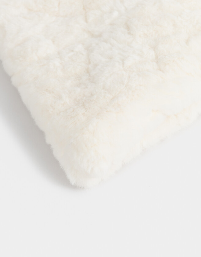 Cuellos Clasico Cuello Tejido Efecto Peluche - Blanco Crudo