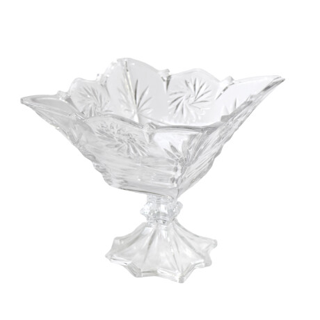 Centro de mesa de vidrio labrado en forma de flor Centro de mesa de vidrio labrado en forma de flor