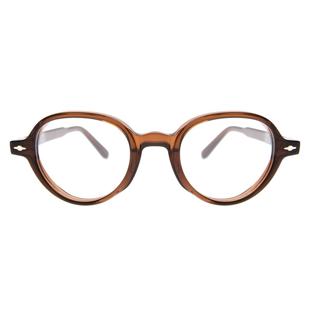 Lentes De Vista Acetato Color Vibes Redondo Marrón/Marrón