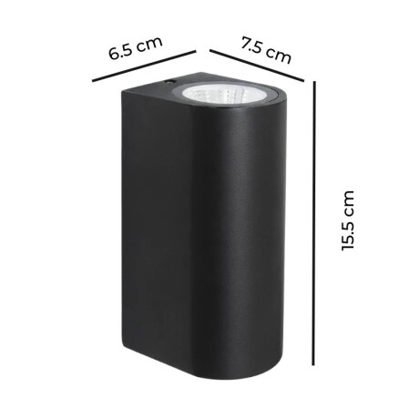 ARTEFACTO EXTERIOR ASTI PARA ADORSAR EN PARED BIDIRECCIONAL 12W Artefacto Exterior LED Asti Para Adosar Bidireccional 12W Negro