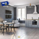 Lampara Colgante Metal Nordica Plato Deco Simil Madera Led Gris