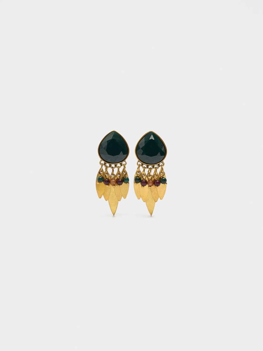 Pendientes Ovalados Con Pétalas multicolor