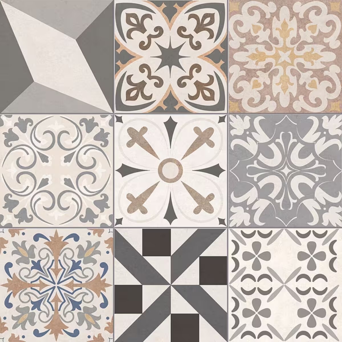 Cerámica Geométrica 62x62 Cm Satinado Y Rectificado 