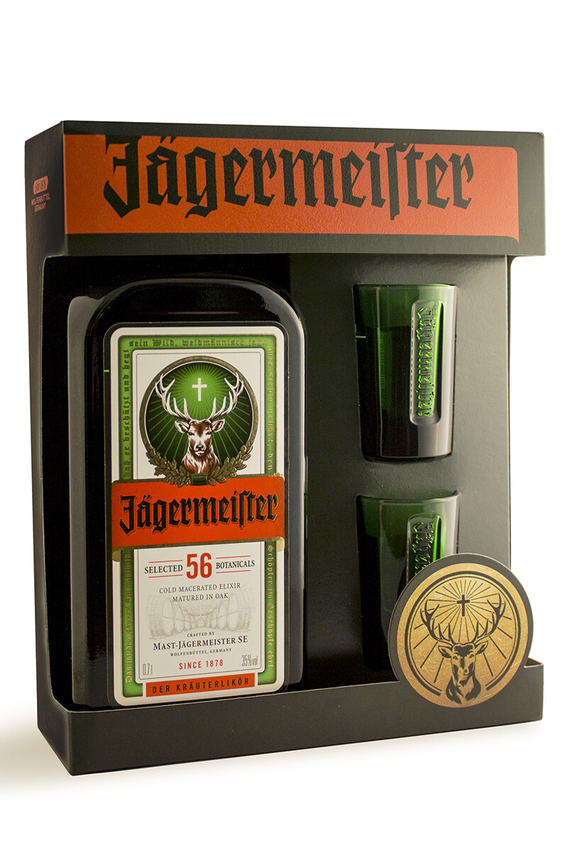 Espirituoso JÄGERMEISTER 700ml. PACK + 2 Shots 